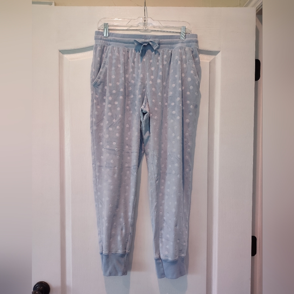 Roudelain Women's Periwinkle Blue Polka Dot Pajamas Pullover and Joggers Sz XL - Picture 3 of 6
